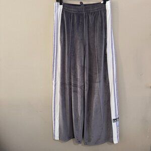 Adidas Adibreak Wide Legs Snap Button Tearaway Velour Track Pants Women M IW5584